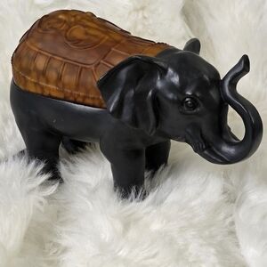 Vintage Cheyenne Elephant Art Glass Amber Lamp Accent Table Lamp Night Light